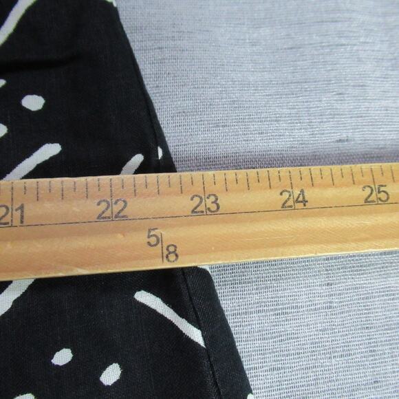 WHISTLES Skirt Womens Sz 8 Black Kuba Print 100% Linen Button Front Midi Tribal - Picture 5 of 10